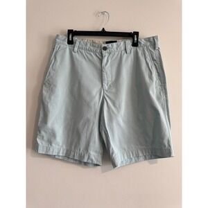 Reed Edward Summer Wash Chino‎ Shorts Mens 35 Light Blue Flat Front 9.5" Inseam